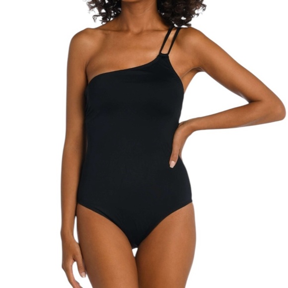 NEW! La Blanca Island Goddess Lace Back One Shoulder One Piece - Swimsuit - Picture 6 of 6